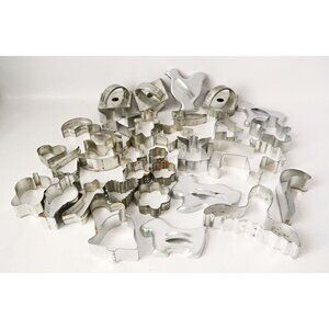 33 Metal Cookie Cutters Angel Hearts Moose Whale Tale Rocking Horse Chicken